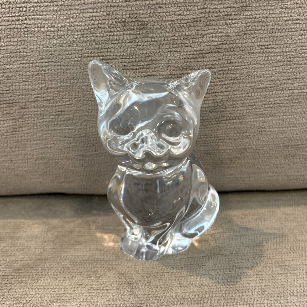 Authentic Daum France Crystal Cat